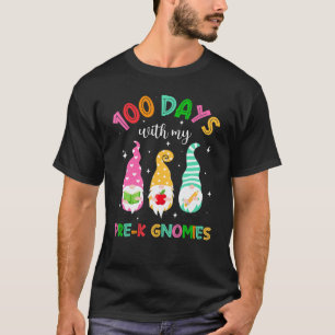 Funny Three Gnomes 100 Days With My Pre K Gnomies T-Shirt