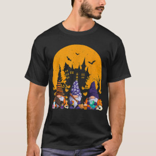 Funny Three Gnomes Happy Halloween Fall Candy Corn T-Shirt
