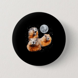 Funny Three Groundhog Moon 3 Groundhog Happy Groun 6 Cm Round Badge
