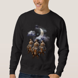 Funny Three Groundhog Moon 3 Groundhog Head Ground Sweatshirt