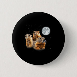 Funny Three Groundhog Moon Groundhog Day 6 Cm Round Badge