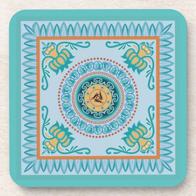 Funny three hares sharing three ears  coaster (Front)