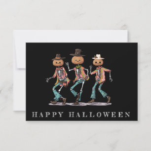 Funny Three Skeleton Halloween Card