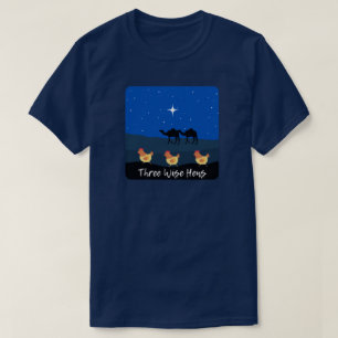 Funny Three Wise Hens Christmas T-Shirt