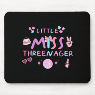 Funny threenager happy 3rd bday party 3 years old mouse pad