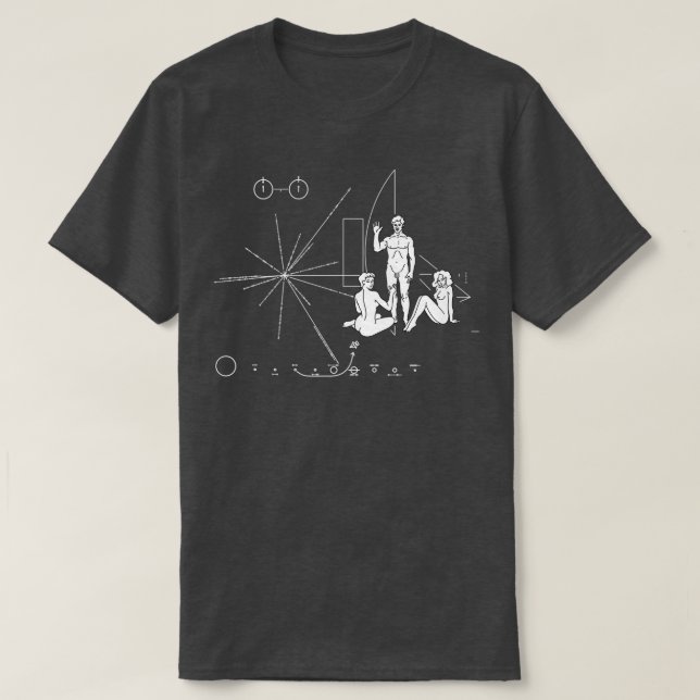 Funny Threesome Pioneer plaque T-Shirt (Design Front)
