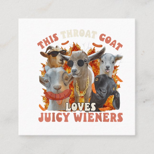 Funny Throat Goat Swallows Juicy Business Card (Front)