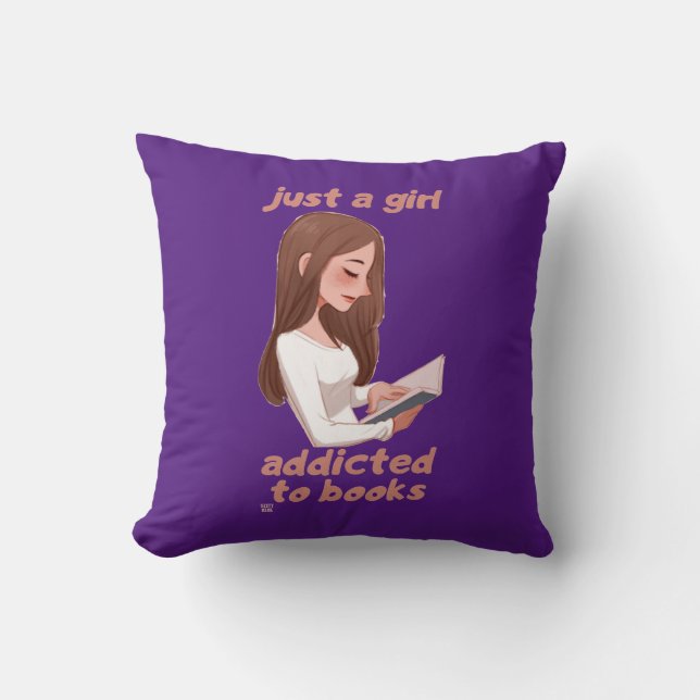 funny throw pillow  "JUST A GIRL.." (Front)