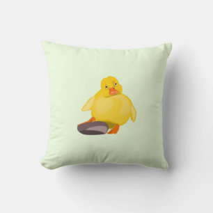 Funny Throw pillows with Yellow Duck