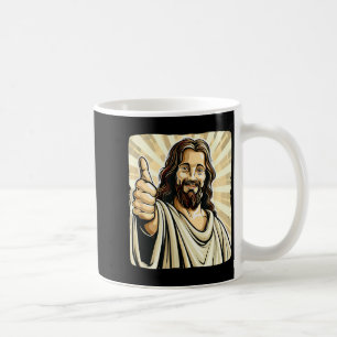 Funny Thumb Up With Jesus Christ Costume  Coffee Mug