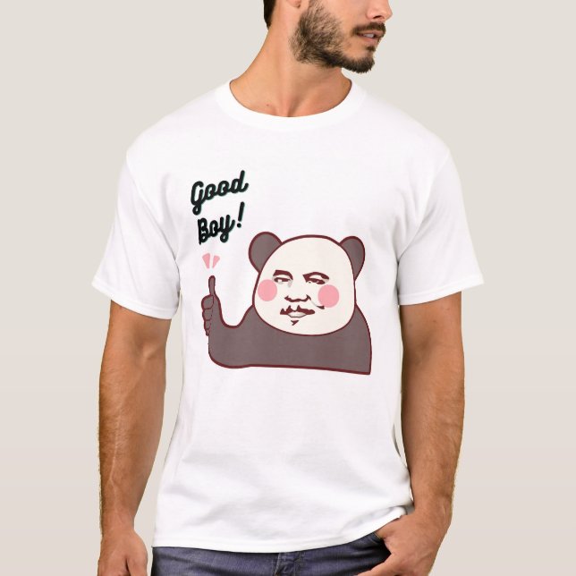 Funny Thumbs Up Panda Meme T-Shirt (Front)