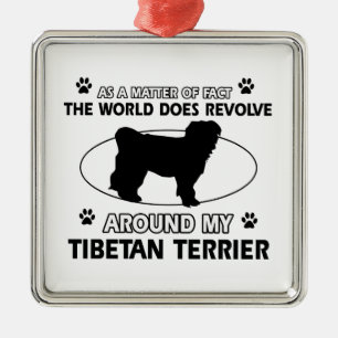 Funny tibetan terrier designs metal tree decoration