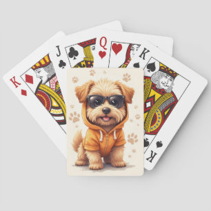 Funny Tibetan Terrier Kawaii Dog Playing Cards