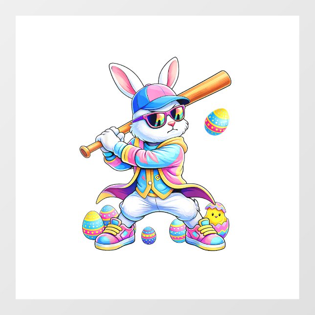 Funny Tie Dye Rabbit Baseball Easter Bunny Men Boy (Sheet)