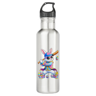Funny Tie Dye Rabbit Baseball Easter Bunny Men Boy 710 Ml Water Bottle
