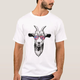 Funny Tie Dye Sunglasses Goat 4Th Of July Farmer P T-Shirt