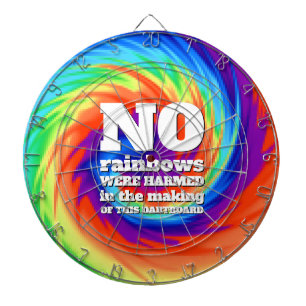 Funny TieDye No Rainbows Were Harmed ... Dartboard