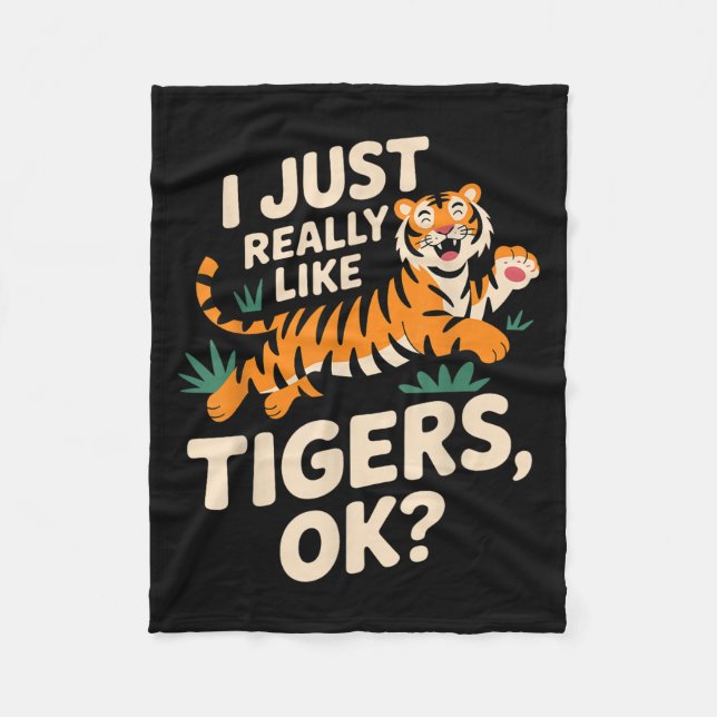 Funny Tiger Art For Men Women Boys Girls Animal Ti Fleece Blanket (Front)