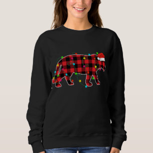 Funny Tiger Christmas Tree Red Plaid Xmas Animals Sweatshirt