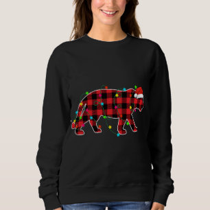 Funny Tiger Christmas Tree Red Plaid Xmas Animals Sweatshirt
