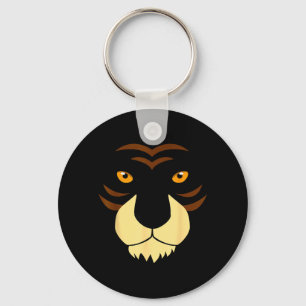 Funny Tiger Face Easy Animal Halloween Costume Key Ring