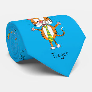Funny Tiger in a Tie Cartoon Kids