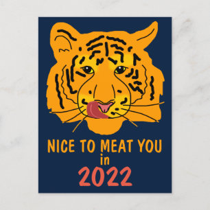Funny Tiger Nice To Meat You In 2022 Postcard