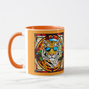 Funny Tiger Stained Glass Coffee Mug