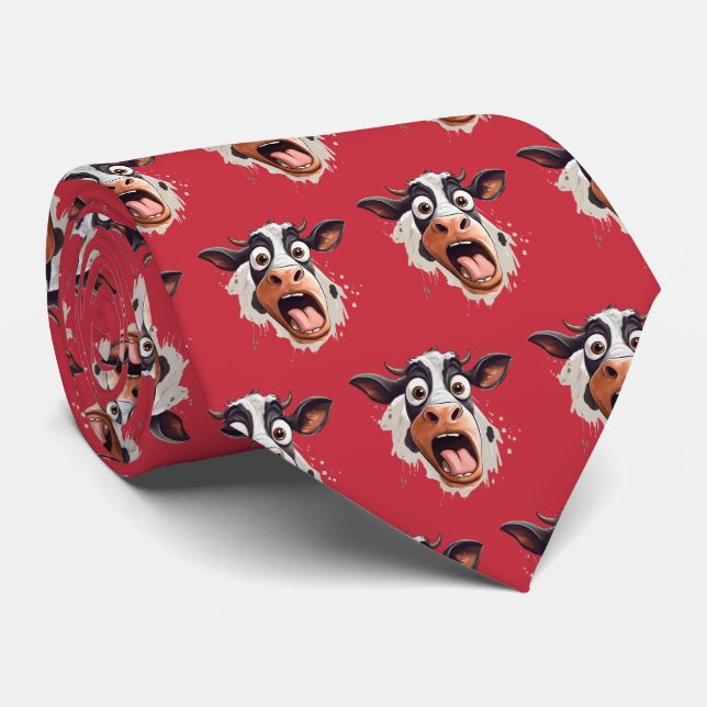 Funny tiled cow lovers pattern  tie (Rolled)
