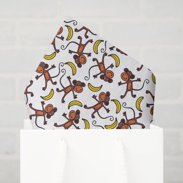 funny tiled monkey lovers tissue paper (Gift Bag)
