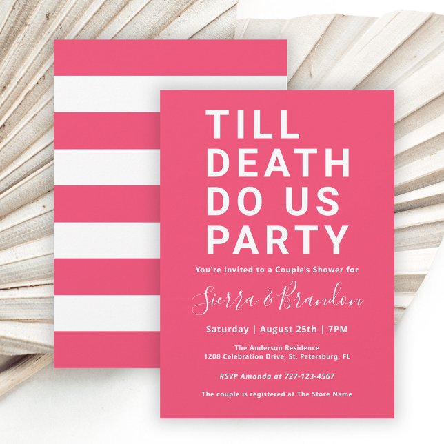 Funny Till Death Do Us Party Couple's Shower Invitation (Creator Uploaded)