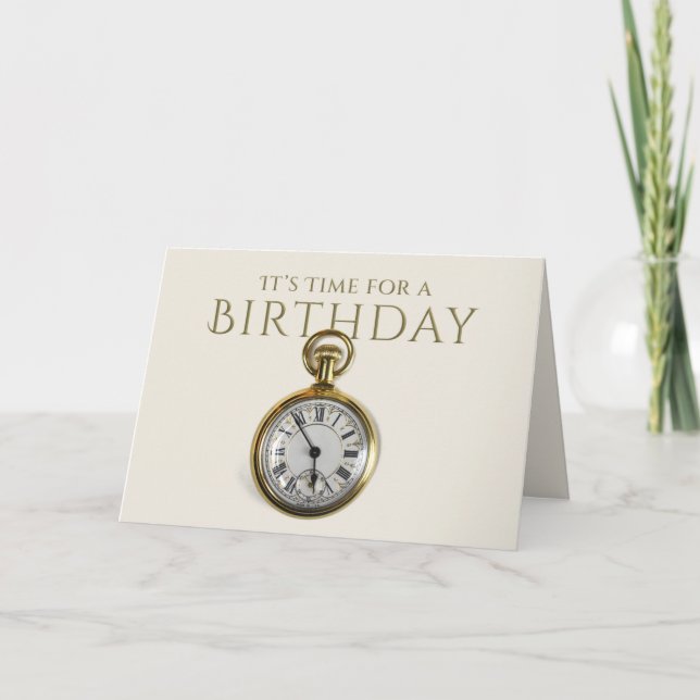 Funny Time Clock Happy Birthday Card for dad (Front)