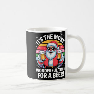 Funny Time For A Beer Santa Christmas  Coffee Mug