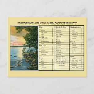 Funny time saver, for lazy people postcard