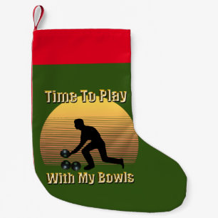 Funny Time To Play Lawn Bowls, Small Christmas Stocking