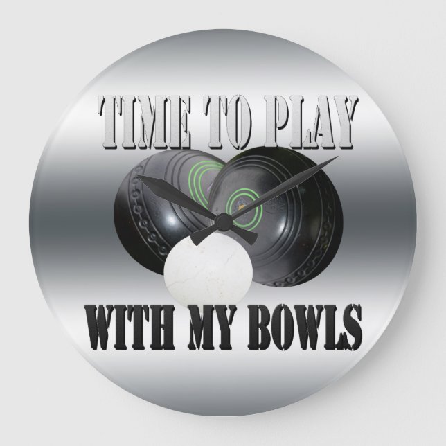 Funny Time To Play Lawn Bowls, Wall Clock (Front)