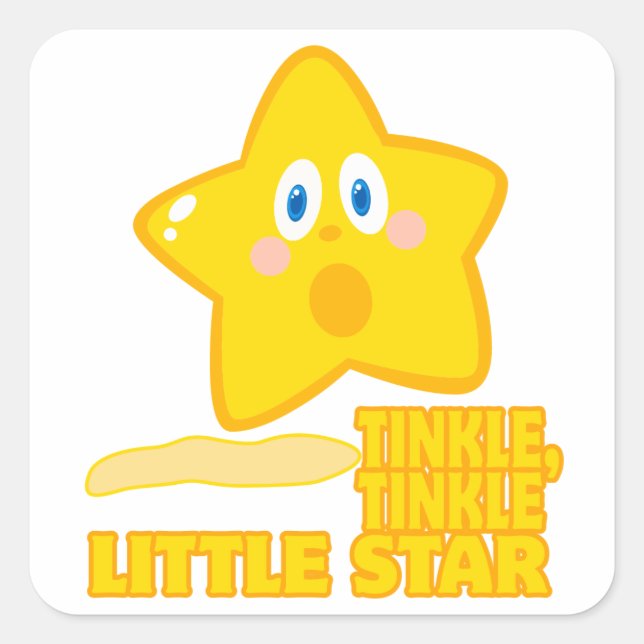 funny tinkle tinkle little star square sticker (Front)