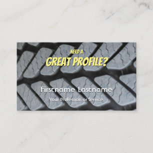 Funny tire fitter and wheel expert tuning business business card