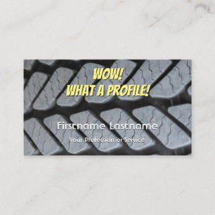 Funny tire fitter and wheel expert tuning business business card
