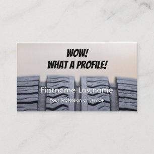 Funny tire fitter and wheel expert tuning business card