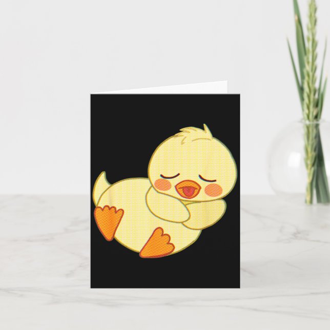 Funny Tired As Duck I Love Cute Ducklings Quote Gi Card (Front)