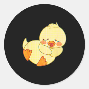 Funny Tired As Duck I Love Cute Ducklings Quote Gi Classic Round Sticker