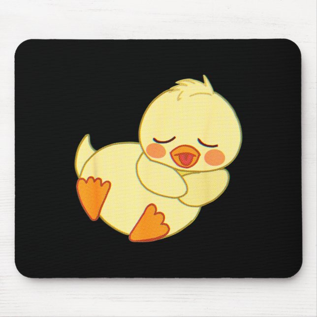 Funny Tired As Duck I Love Cute Ducklings Quote Gi Mouse Pad (Front)