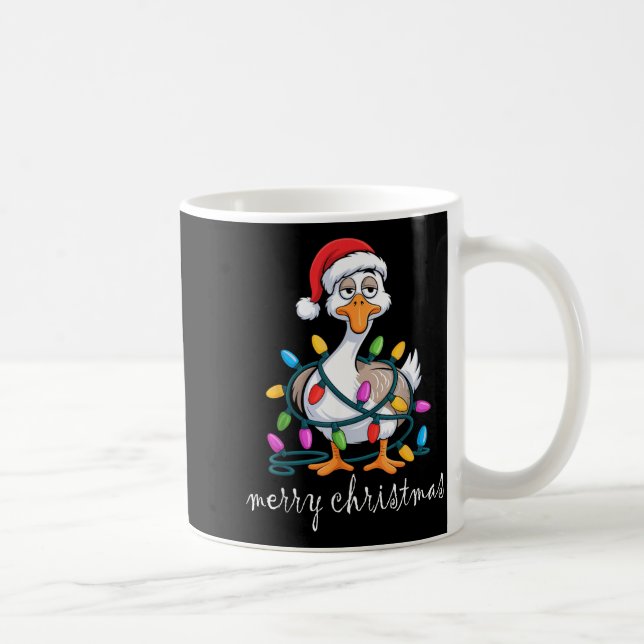 Funny Tired Goose Christmas Lights Silly Holiday F Coffee Mug (Right)