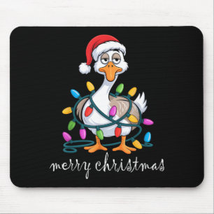 Funny Tired Goose Christmas Lights Silly Holiday F Mouse Pad