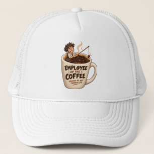 Funny Tired Office Worker Coffee Lover Work Humour Trucker Hat