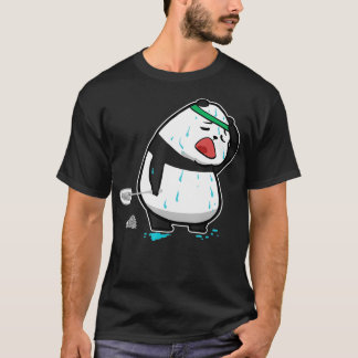 Funny Tired Panda Playing Badminton T-Shirt