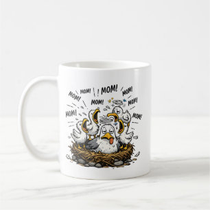 Funny Tired Seagull Mum Mother's Day Cartoon Coffee Mug
