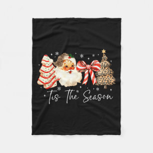Funny Tis The Season Christmas Tree Santa Funny Xm Fleece Blanket