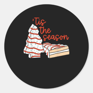 Funny Tis The Season Design Christmas Tree Classic Round Sticker